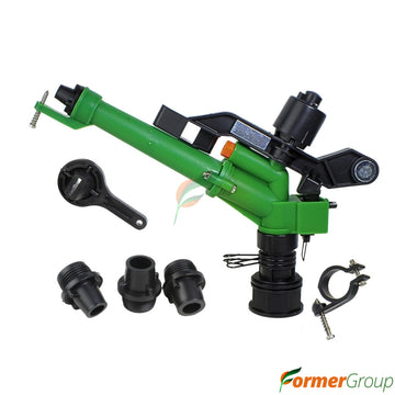 Aspersor Riego Largo Alcance 360° 1.5" Verde