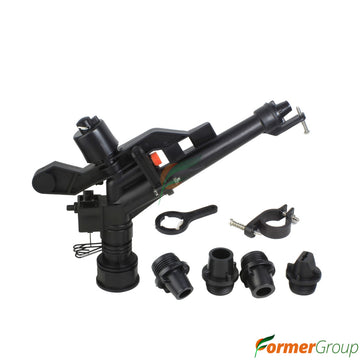 Aspersor Riego Largo Alcance 360° 1.5" Negro