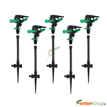 Aspersores Giratorios 360° + Soporte Púa + Extensión