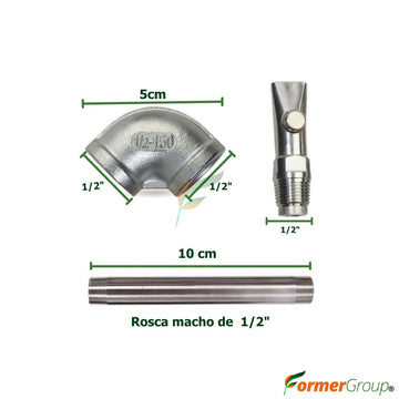 Kit Bebedero botón para Lechones Conector Codo