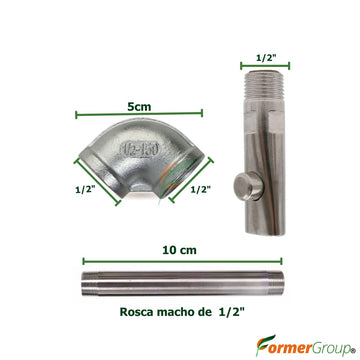 Kit Bebedero botón Ceba para Cerdos Conector Codo