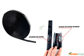 Cinta Riego Goteo 10cm, 20cm ó 30cm x 1000 Mts