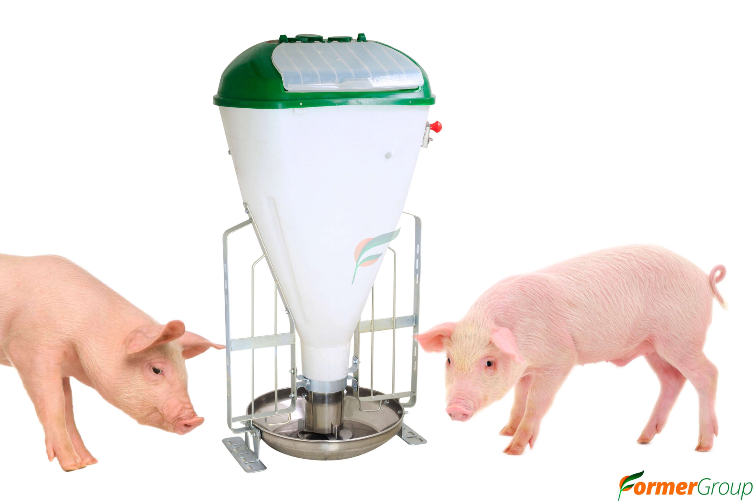 Comedero Tolva Para Gallinas De 16 Kg - Plástico Rojo, Diámetro 45 Cm, Altura 54.5 Cm, Anti-desperdicio